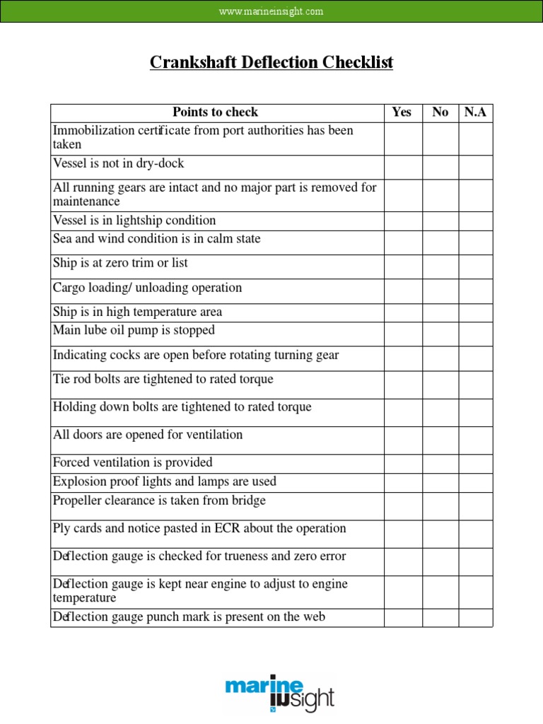 031 Crankshaft Deflection Checklist PDF