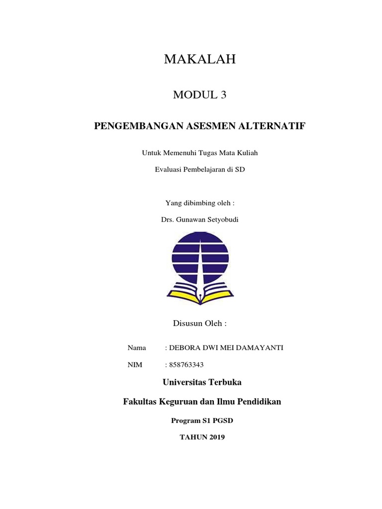 Evaluasi Pembelajaran Di Sd Modul 3