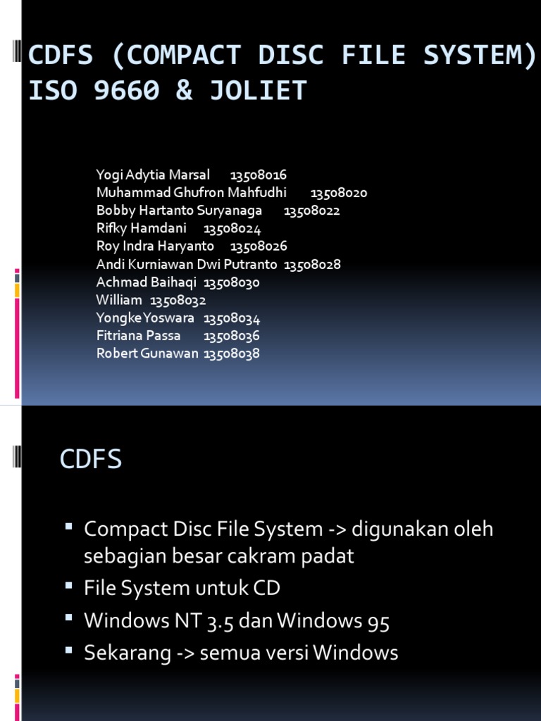 Sistem File CDFS dan Joliet | PDF | Game & Aktivitas