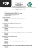 Oral Communication in Context 2 Quarter Exam