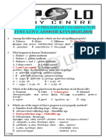 TENTATIVE ANSWER KEYS (03.03.2019) : TNPSC Group I Preliminary Examination