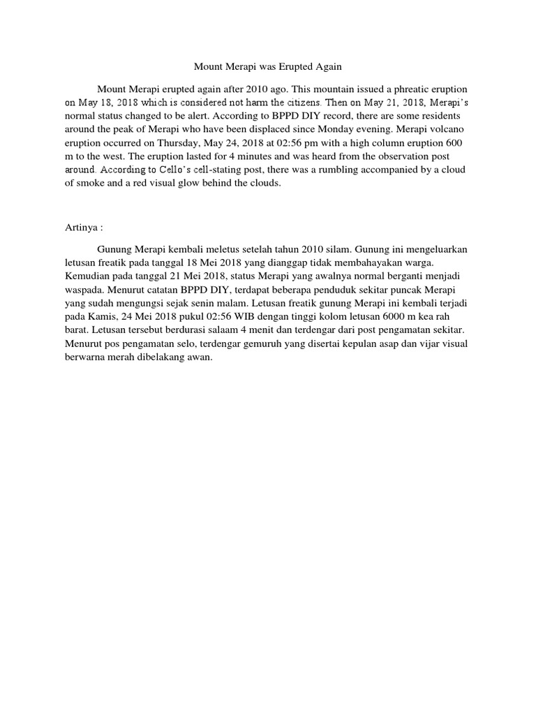 Mount Merapi Was Erupted Again | PDF
