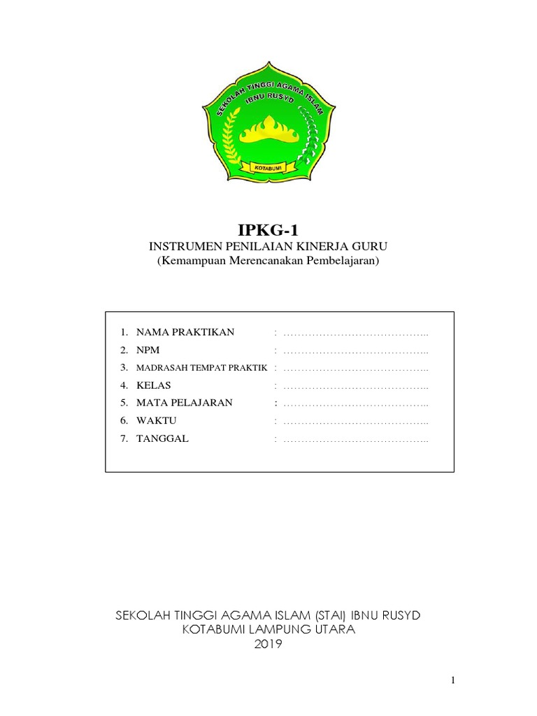 Instrumen Penilaian Kinerja Guru | PDF
