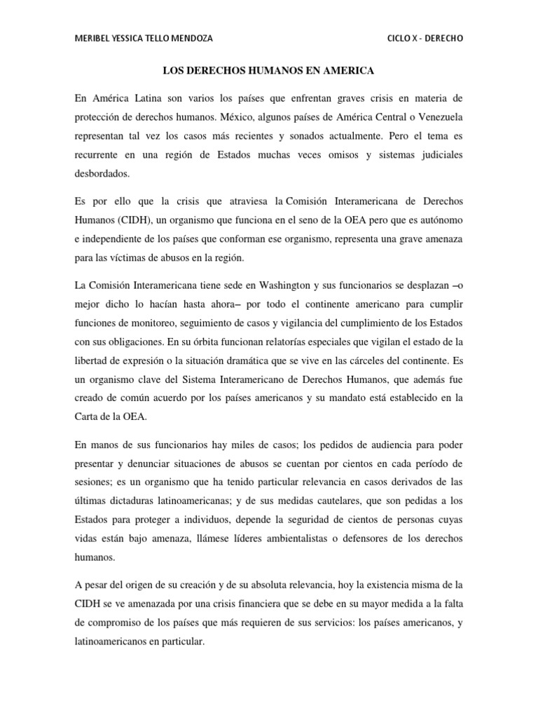 Crisis de la CIDH y derechos humanos en América | PDF | Gobierno ...