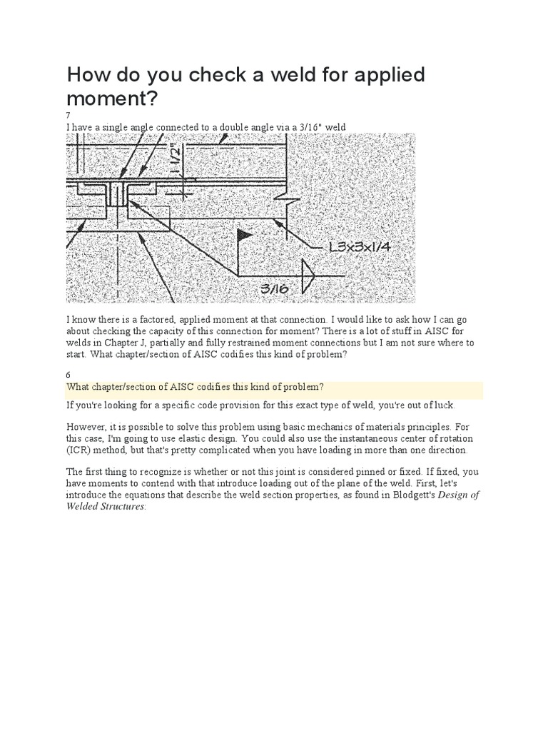 Checking Weld Capacity for Applied Moment | PDF | Technology & Engineering