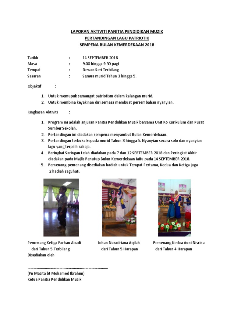 Laporan Lagu Patriotik 2018 Pdf