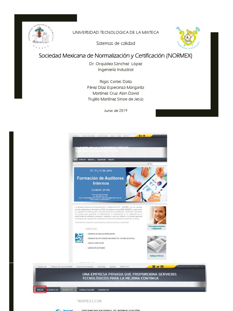 NORMEX: Certificación y Normalización | PDF | Calidad (comercial ...