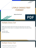Multiple Choice Test Format: Deguitos, Mary Grace G