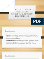 Perceived Cultural Diversity and Its Effect To Employees' Performance