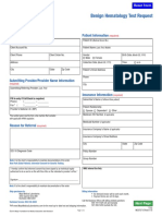 Hematology Test Request Form