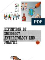 Definition of Sociology, Anthropology and Politics
