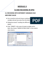 Coding and Recoding in SPSS: Module-3
