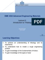 EME 4353 Advanced Engineering Materials: Introduction To Tribology