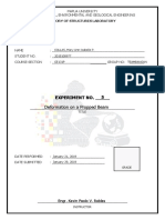 Deformation On A Propped Beam: Experiment No. - 5