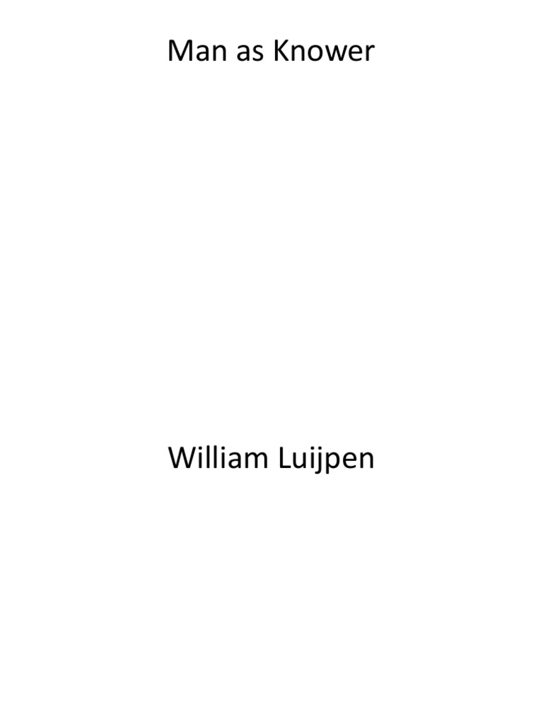 Man as Knower: Luijpen's Insights | PDF