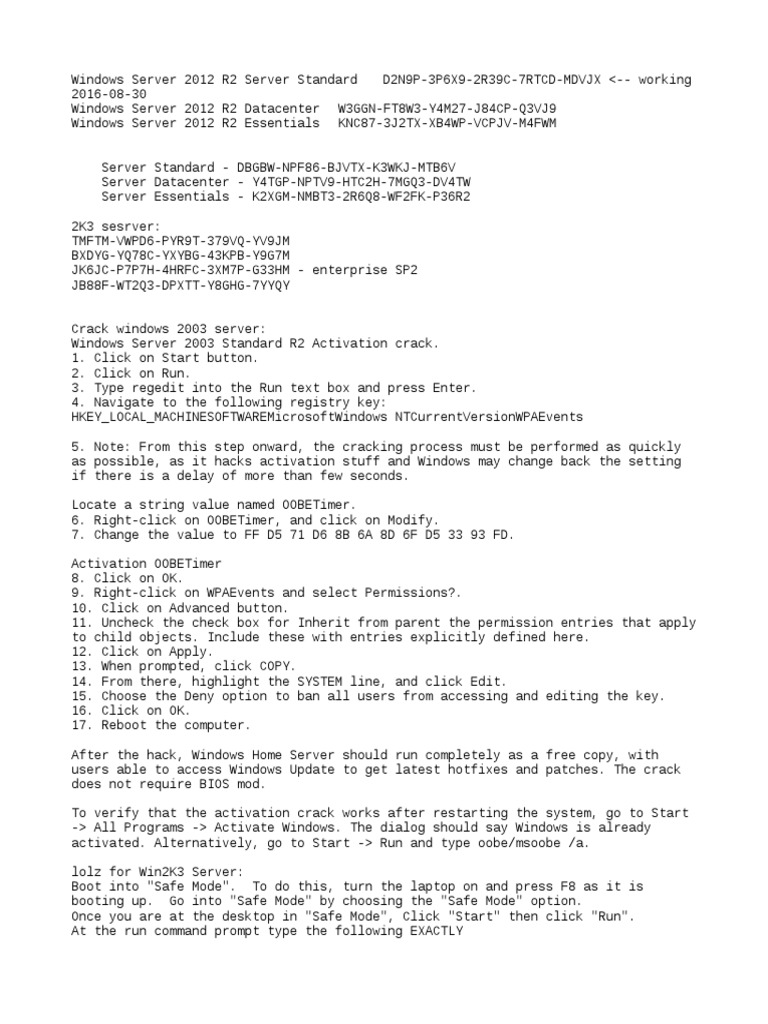 Windows Server 2012 R2 Activation Keys Guide | PDF | Windows Server ...