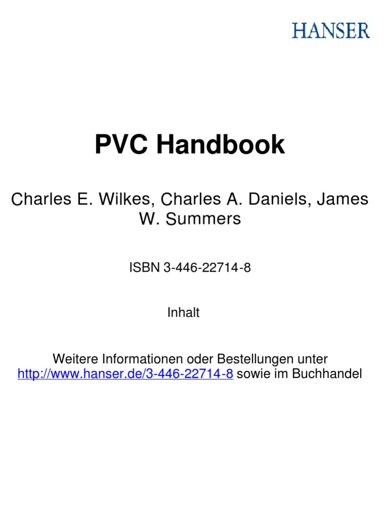 PVC Handbook Overview and Insights | PDF | Polyvinyl Chloride | Polymer ...