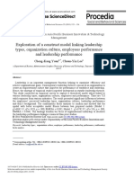 Exploration of A Construct Model Linking Leadership Types, Organization Culture, Employees Performance and Leadership Performance