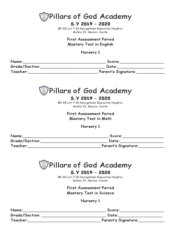 Pillars of God Academy BLK 58 Lot 710 Executive Heights