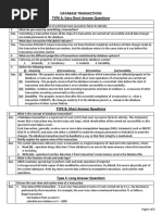 Database Transactions TYPE A: Very Short Answer Questions