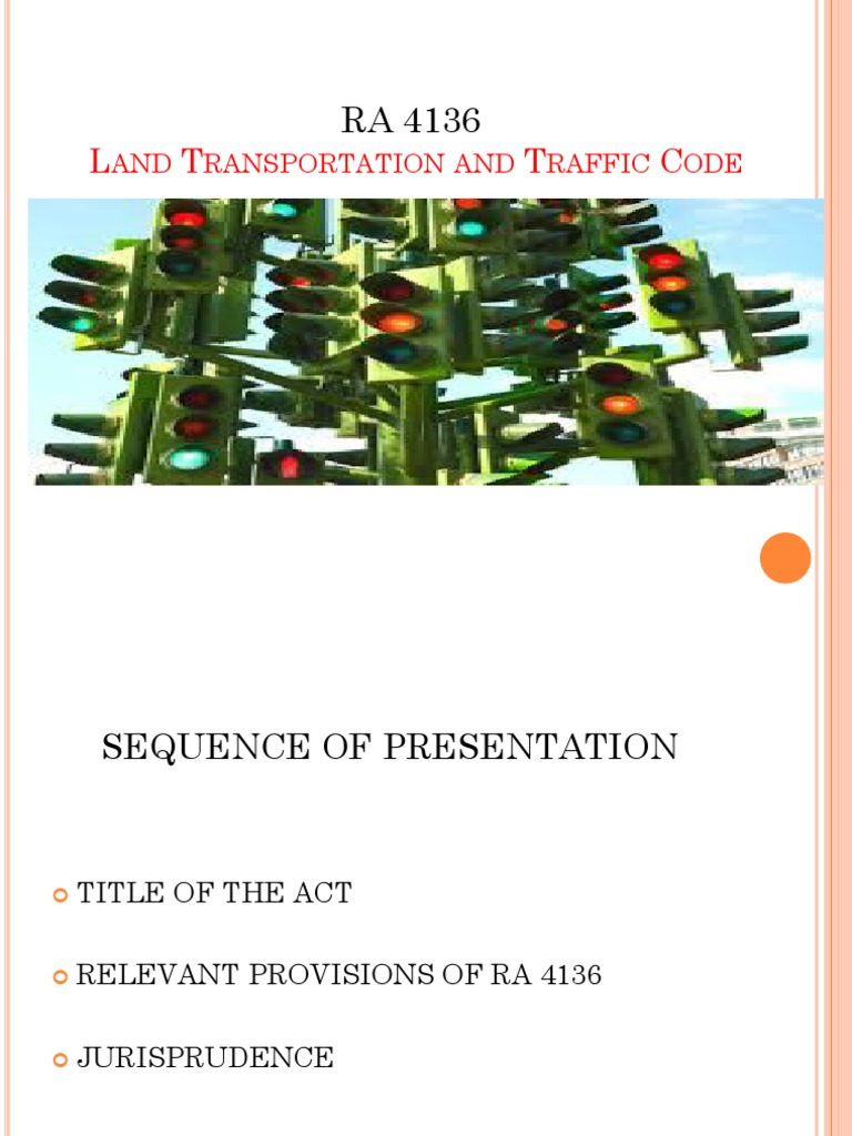 RA 4136 Traffic Arrest