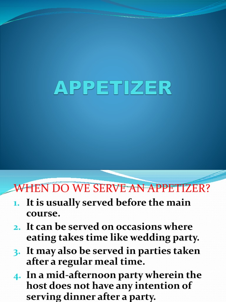 History of Appetizer Hors D'oeuvre Food And Drink