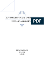 Advance Software Engineering Usecase Assignment: Rida Maryam I19-1298 Ms-Se