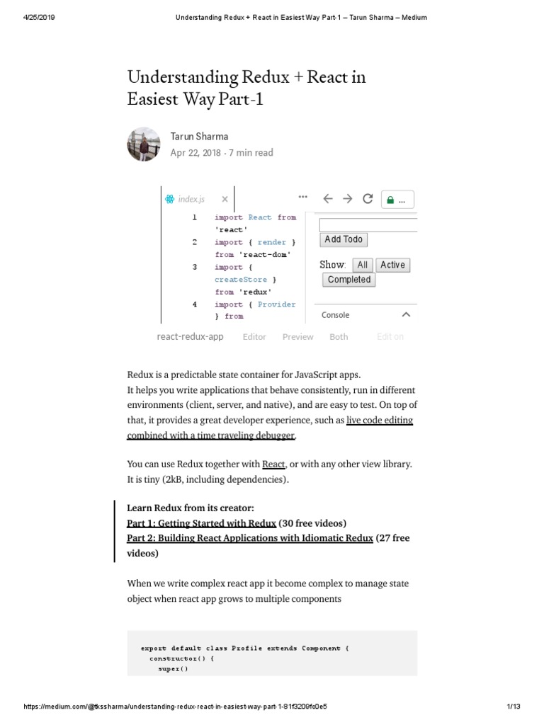 Simplifying Redux with React Guide | PDF | Mobile App | Application ...