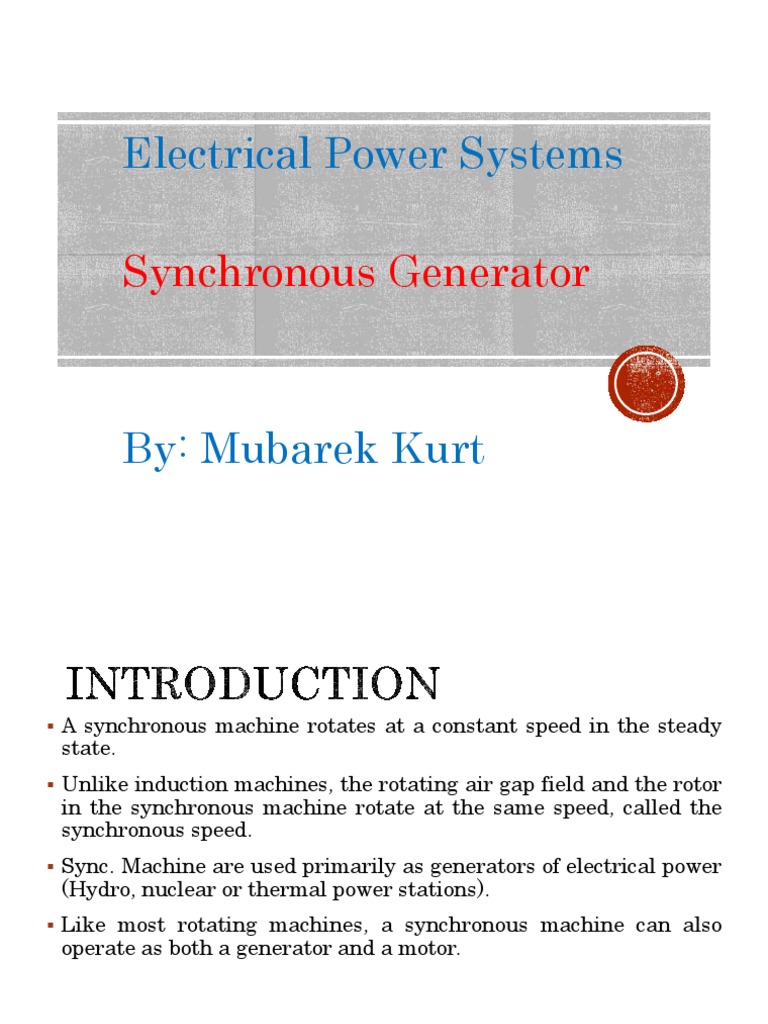 Synchronous Generator Principles and Tests | PDF | Electric Motor ...