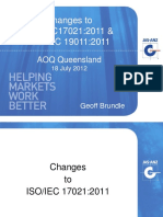 Changes To ISO/IEC17021:2011 & ISO/IEC 19011:2011: AOQ Queensland