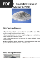 Cement, It's Properties, Tests, Types of Cement