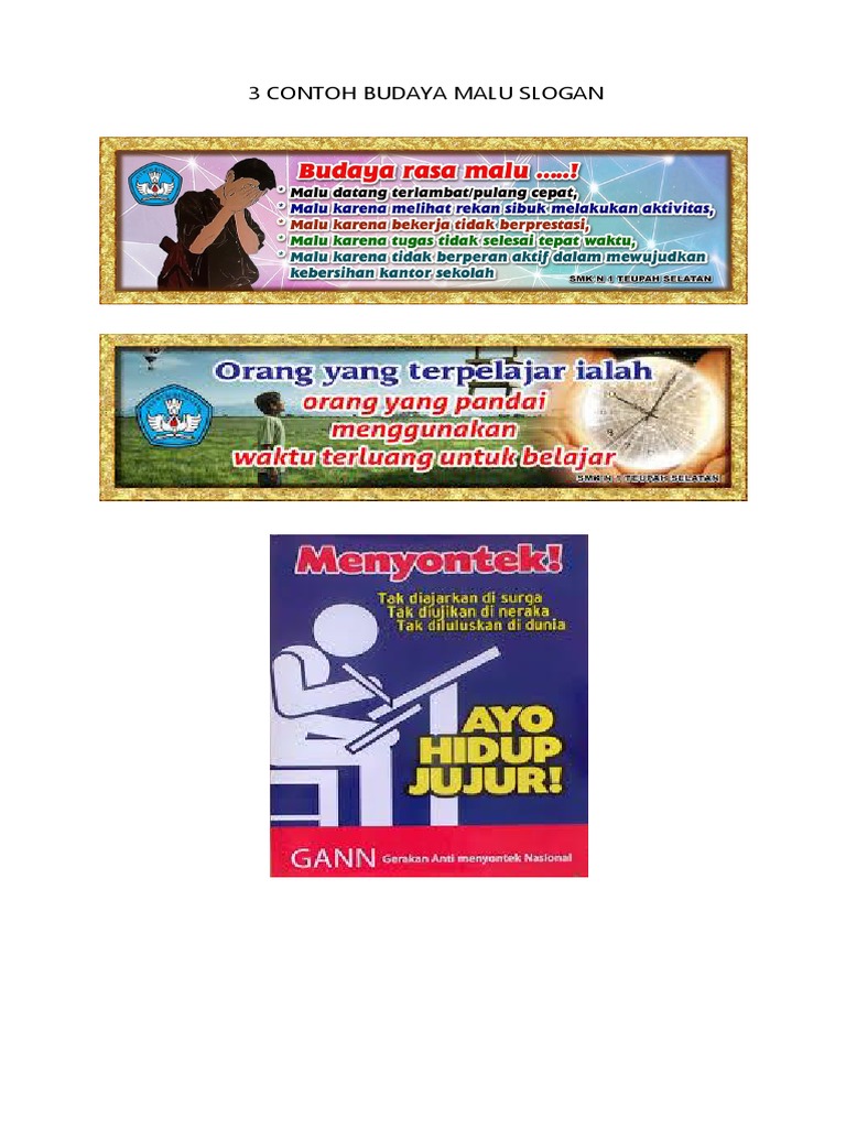 Slogan Budaya: Malu, Bersih, Tertib | PDF | Kesehatan Holistik