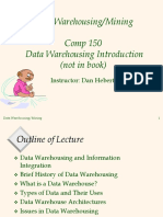 Data Warehousing/Mining Comp 150 Data Warehousing Introduction (Not in Book)