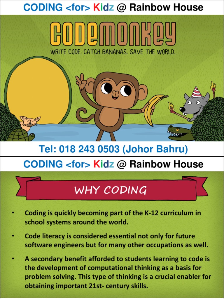 Code Monkey Presentation Rainbow House Coding For Kidz | PDF | Science ...
