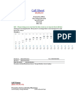 Call Sheet: Production Office: City College Norwich Ipswich Road Norwich Nr2 2Ls