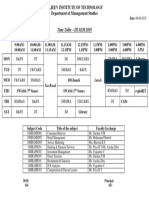 Time Table - III SEM 2019: Rajeev Institute of Technology Department of Management Studies