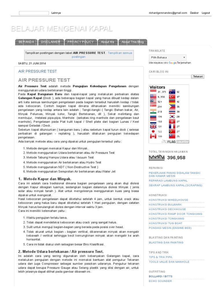 Air Pressure Test Pdf