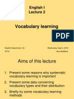 English I: Vocabulary Learning