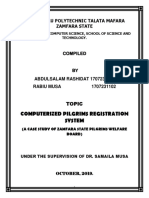 Computerized Pilgrims Registration System: Abdu Gusau Polytechnic Talata Mafara Zamfara State