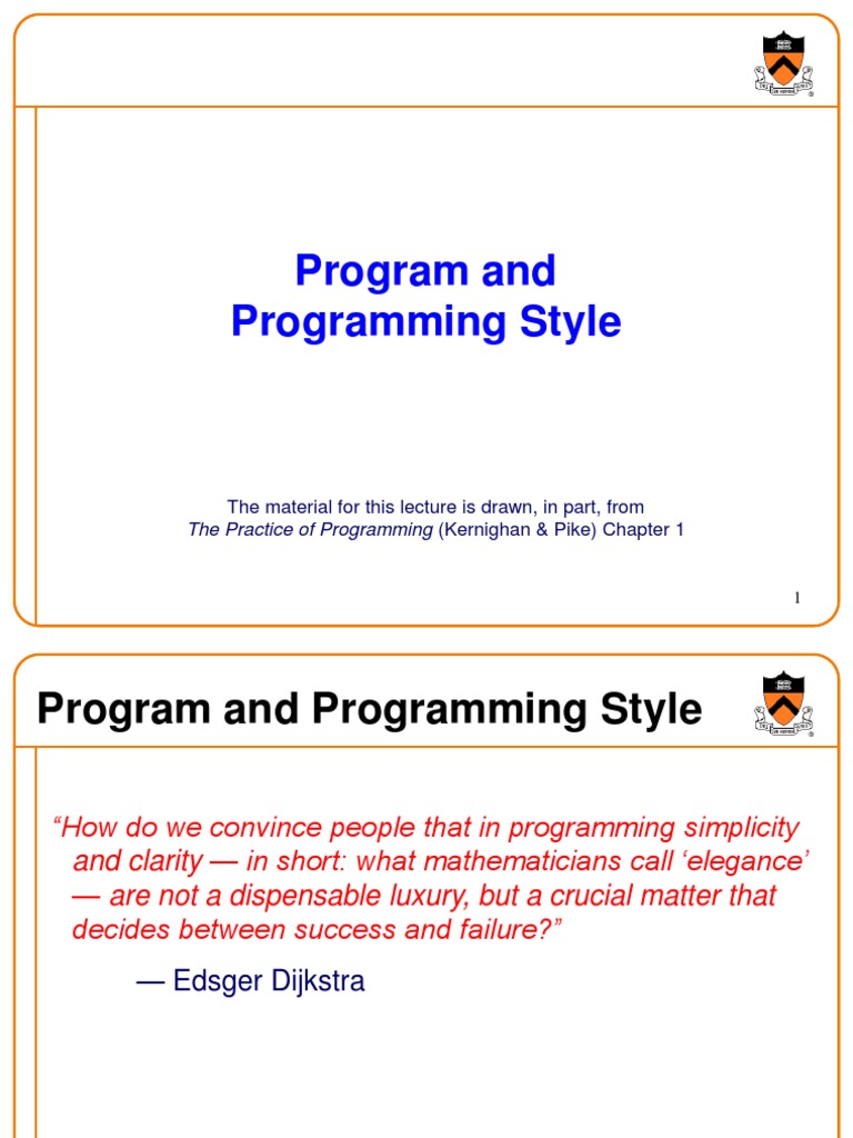 Program and Programming Style: The Practice of Programming | PDF | Top ...