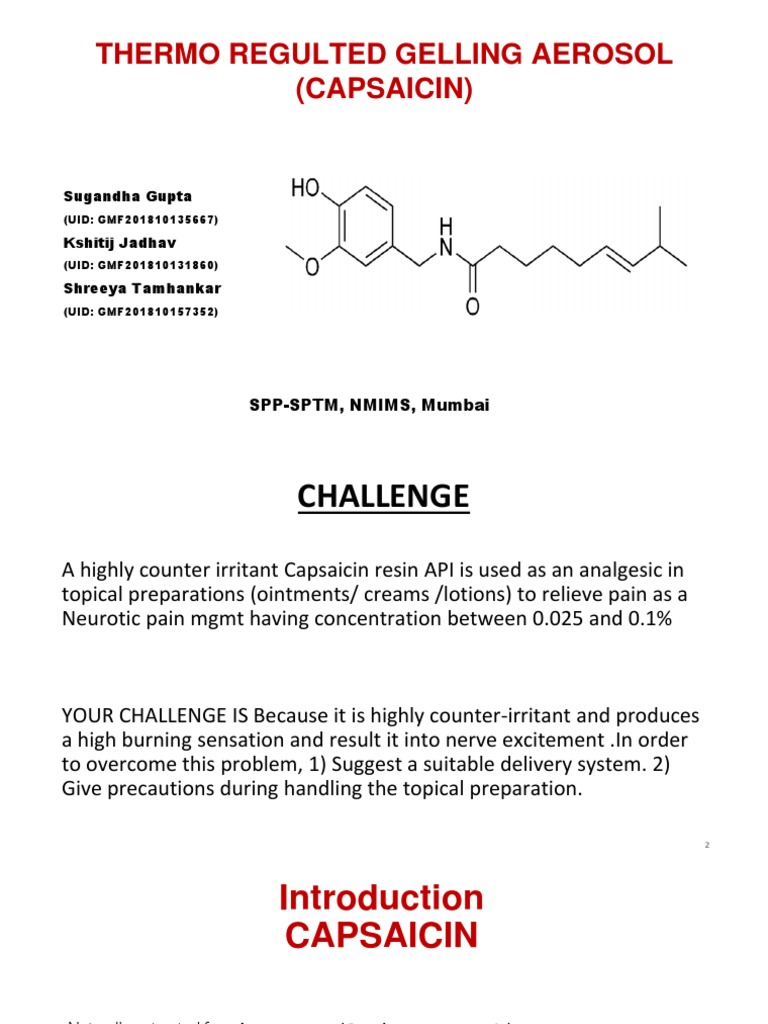 Thermo-Regulated Capsaicin Aerosol Solution | PDF
