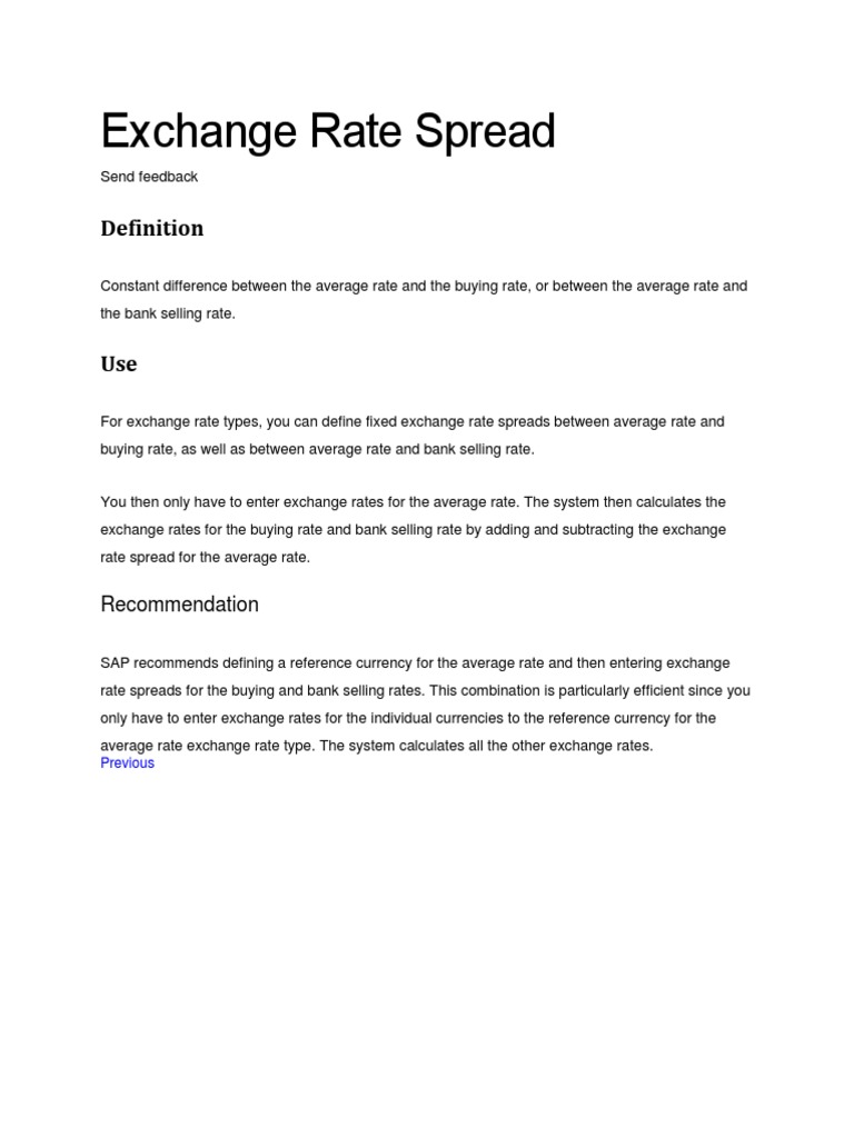Exchange Rate Spread Explained | PDF | Business