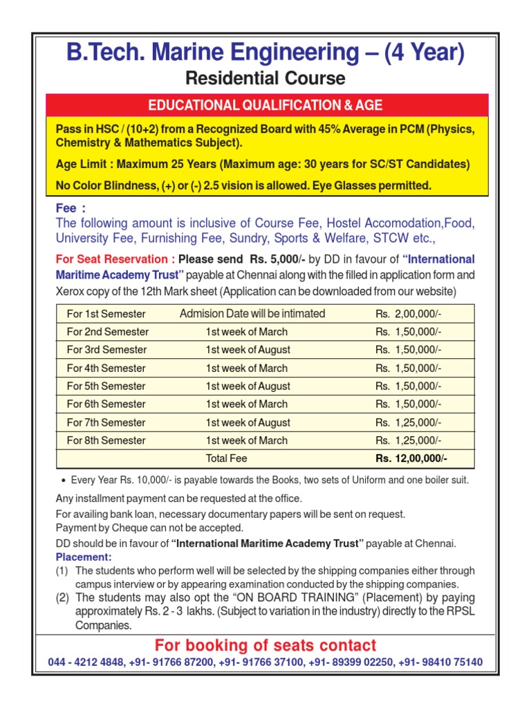 B.tech Marine Engineering PDF Drawing