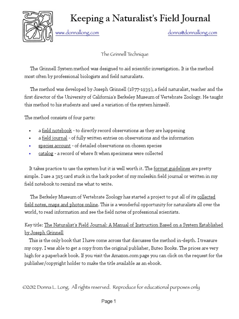 Grinnell Journaling | PDF | Natural History | Books