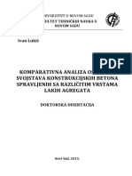 Komparativna Analiza Osnovnih Svojstava Konstrukcijskih Betona Spravljenih Sa Različitim Vrstama Lakih Agregata