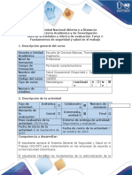 Guía de Actividades y Rúbrica de Evaluación - Tarea 1 - Fundamentos de Seguridad y Salud en El Trabajo