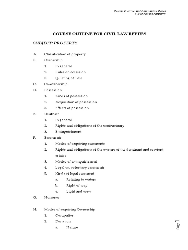 List of Cases For Property Law | PDF | Easement | Ownership