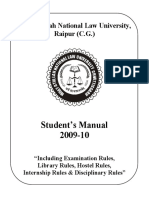 Student's Manual 2009-10: Hidayatullah National Law University, Raipur (C.G.)
