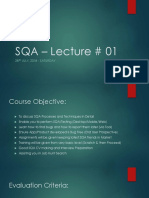 SQA - Lecture # 01: 28 July, 2018 - Saturday