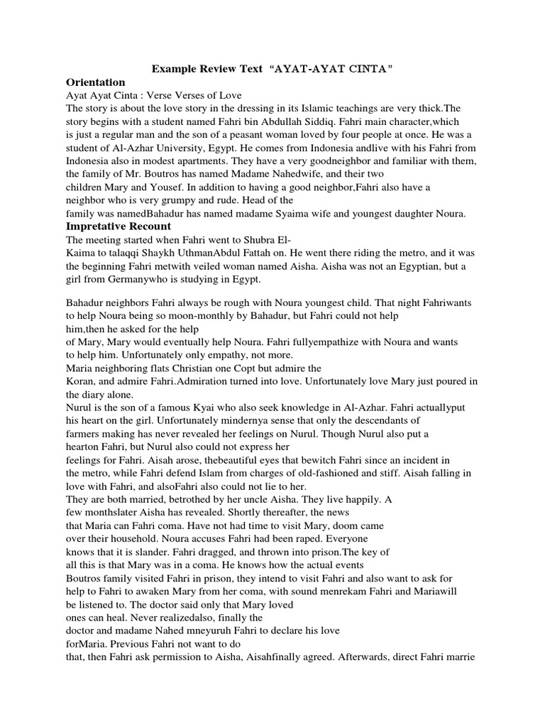 Ayat Ayat Cinta literary analysis